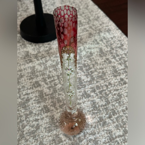 Gorgeous Thin Flute Glass Vase from KV, Czech Republic NIB - Picture 2 of 9